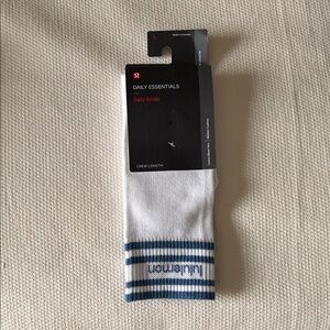 lululemon athletica Daily Stride White and Blue Socks